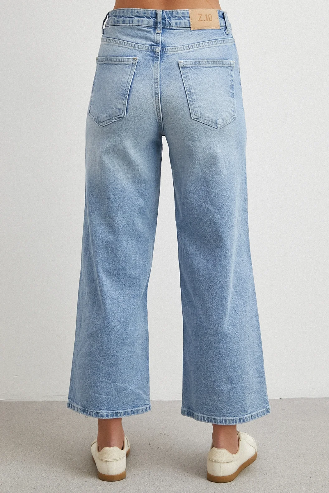 Yüksek Bel Culotte Jean Mavi