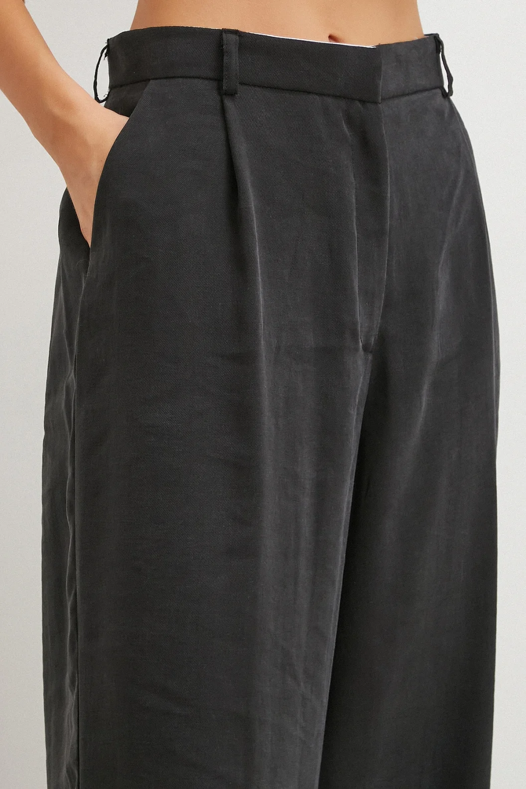 Duble Geniş Paça Pantolon Siyah