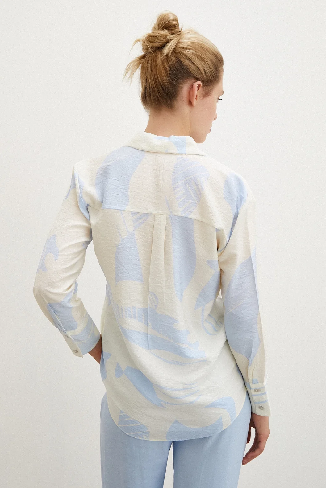 V Neck Modal Shirt Blue