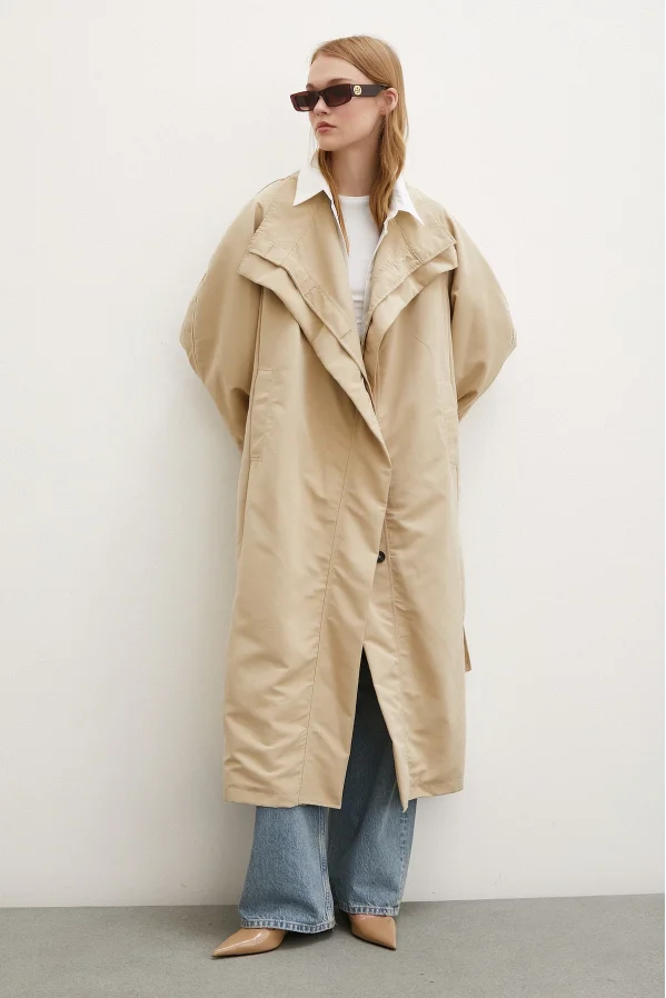 Trenchcoat mit Taschen Beige