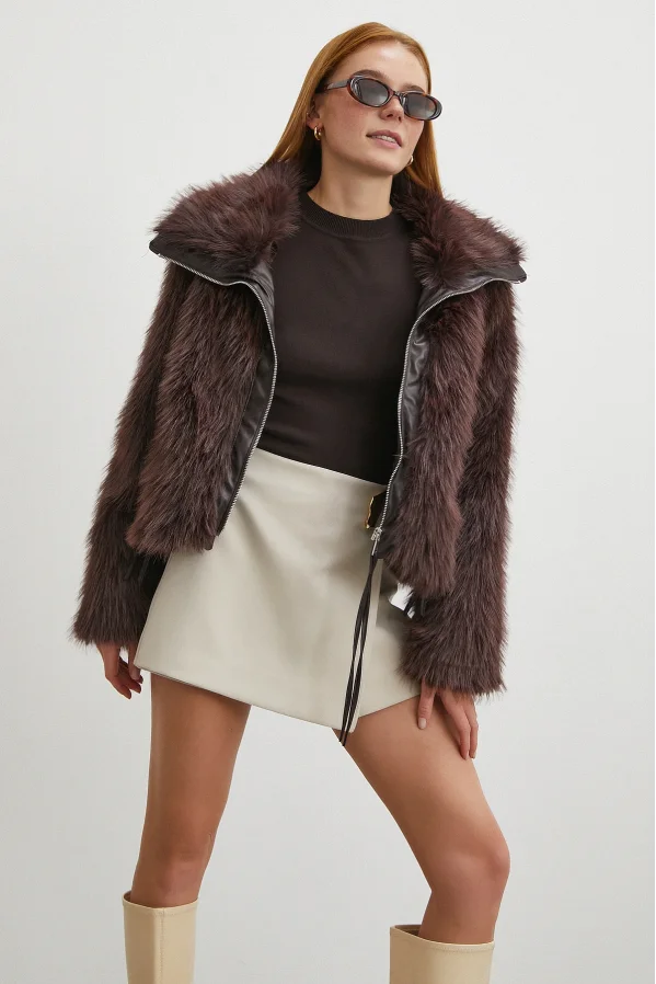 Deri Garnili Lolita Mont Kahve