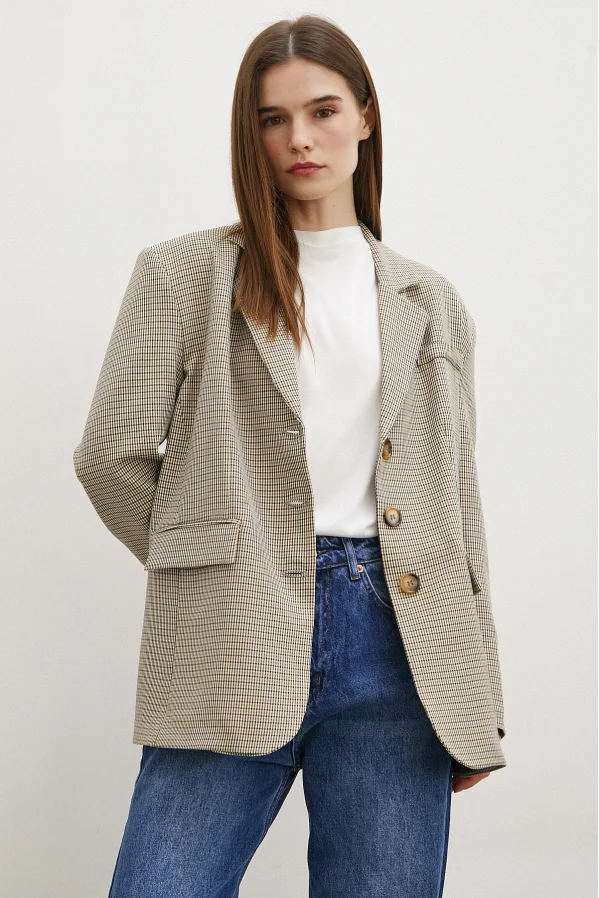 Glencheck Blazer Jacket Braun