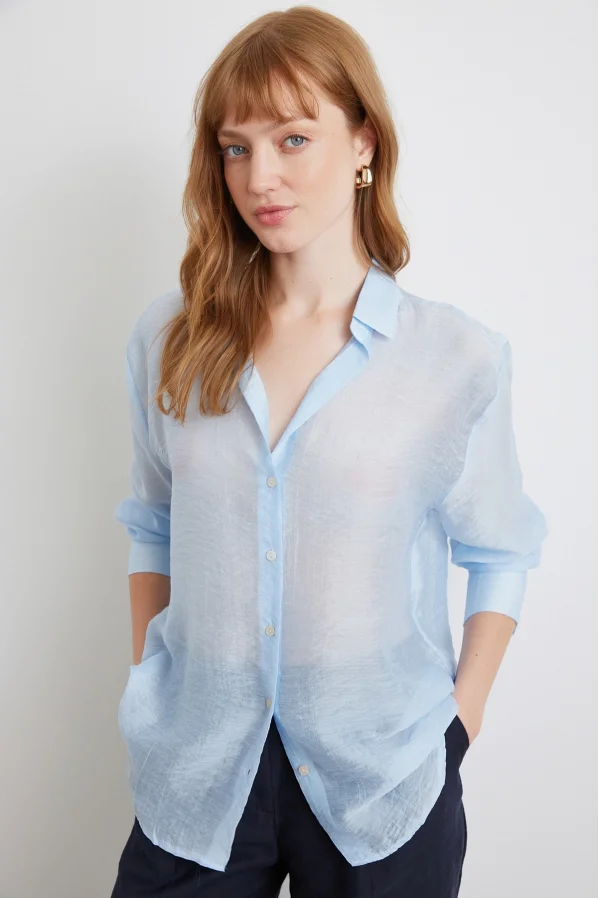 İnce Modal Gömlek Mavi