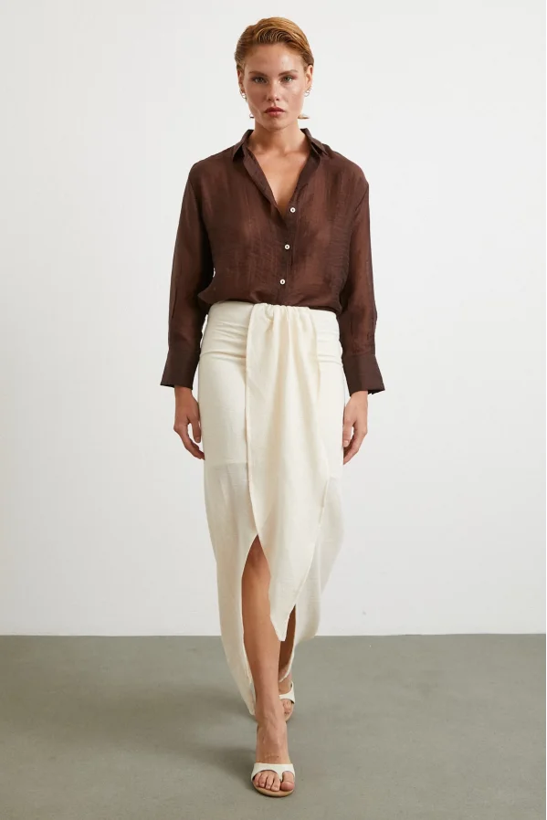 Front Tied Skirt Cream