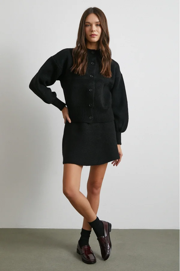 Hırka Etek Triko Takım Siyah