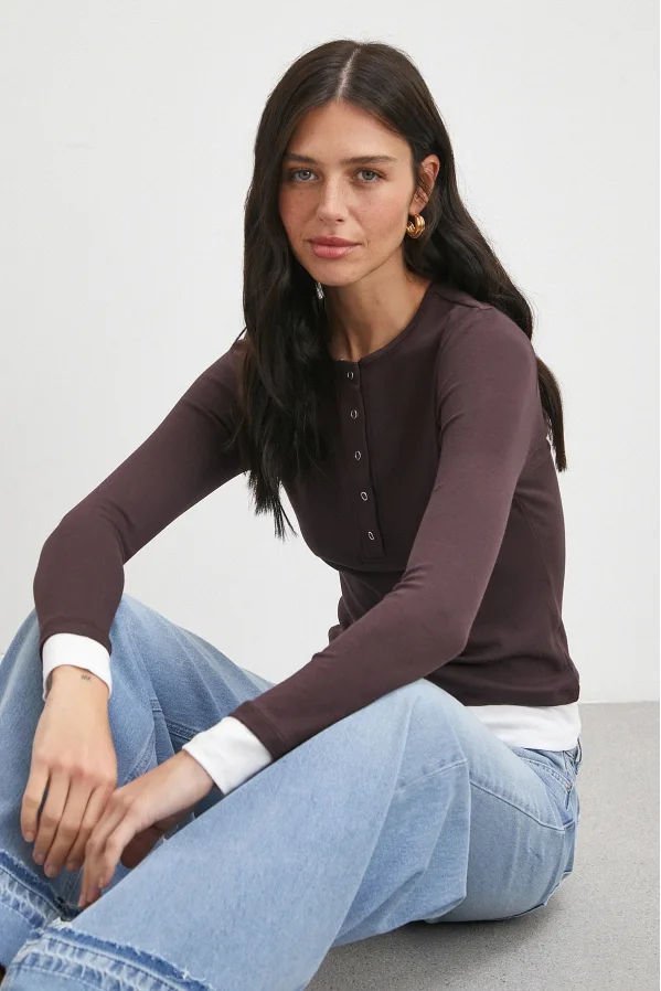 Garnili Çıtçıtlı Bluz Bordo