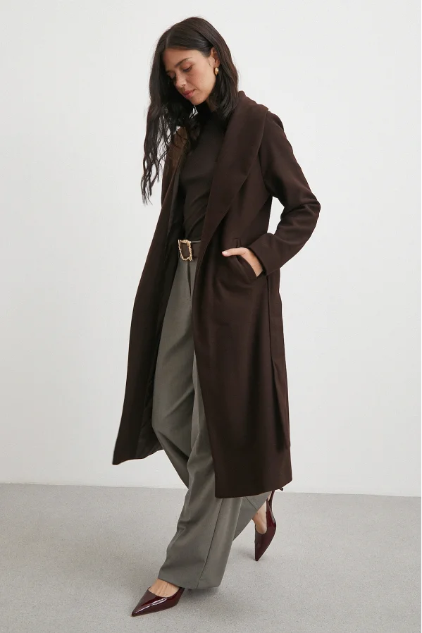 Kuşaklı Kaşe Kaban Kahve