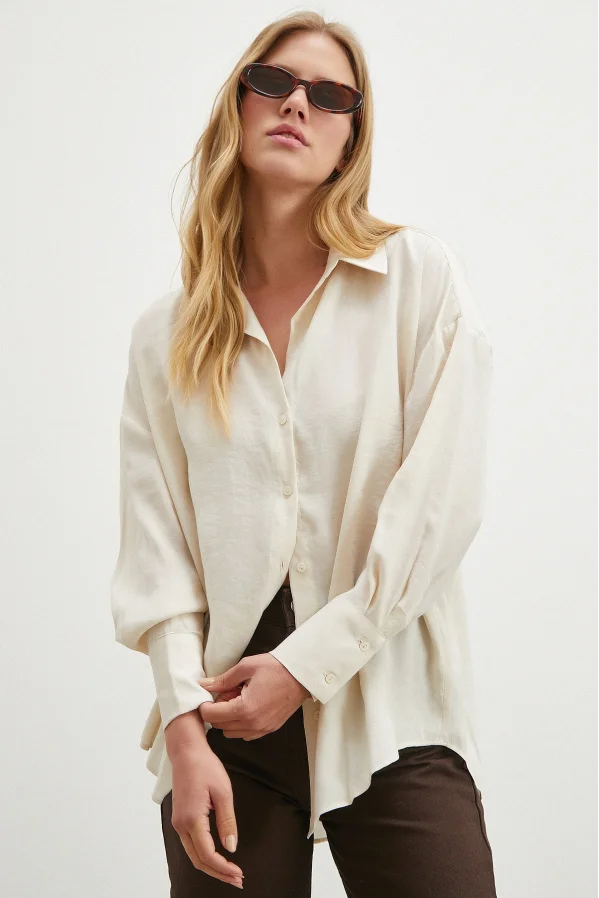 Basic Modal Gömlek Ekru