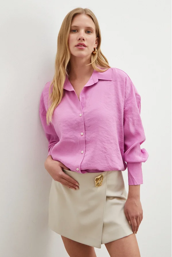 Basic Modal Gömlek Mor