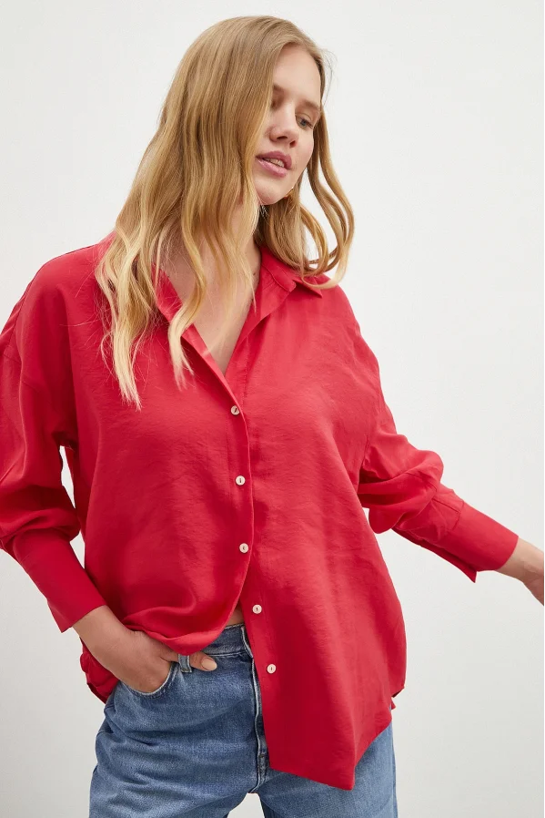 Basic Modal Gömlek Kırmızı