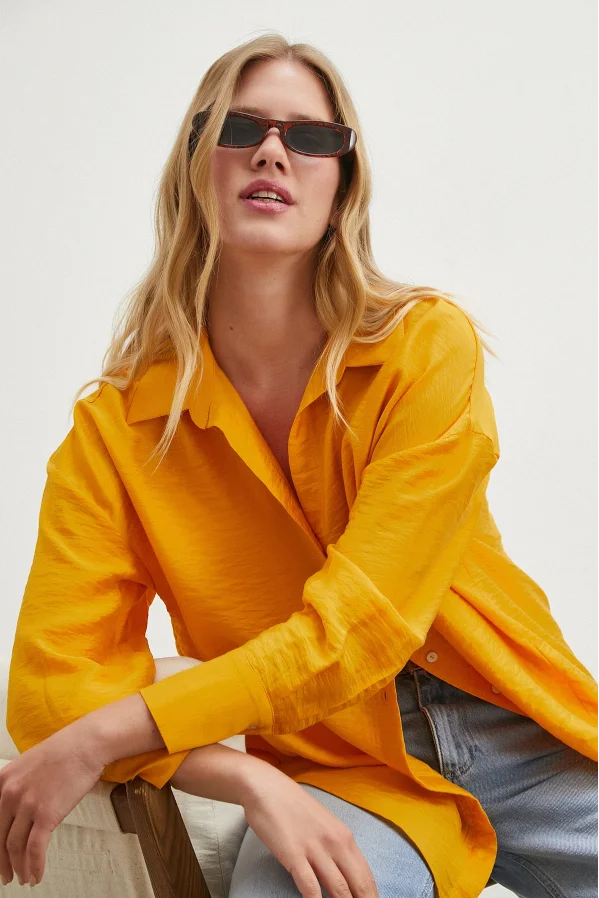 Basic Modal Gömlek Hardal