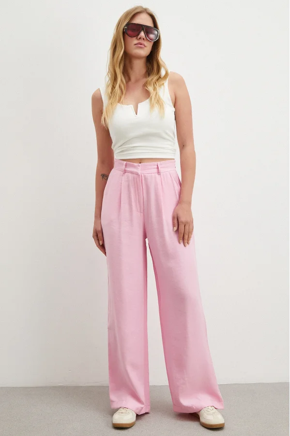 Modal Palazzo Pantolon Pembe