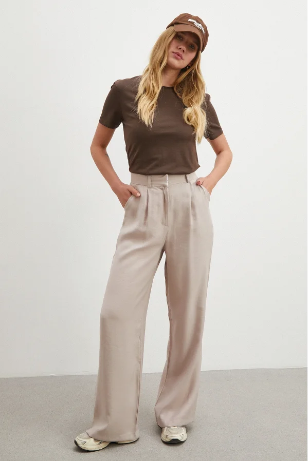 Modal Palazzo Pantolon Pudra