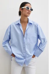 Single Pocket Oversized Shirt Blue