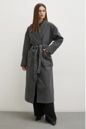 Belted Shawl Collar Coat Antiracist
