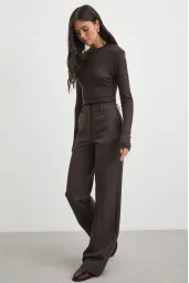 Yüksek Bel Klasik Pantolon Kahve