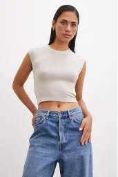 Sıfır Kol T-shirt Vizon