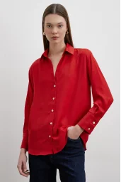 Cupra Satin Shirt in Red