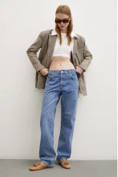 Five Pocket Flare Leg Jeans Blue
