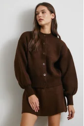 Hırka Etek Triko Takım Kahve