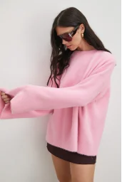 Bisiklet Yaka T Kol Kazak Pembe