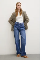 High Waist Wide Leg Jeans Blue