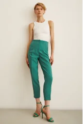 Skinny Fabric Pants Green
