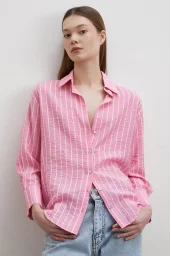 Gestreifte Bluse in Pink