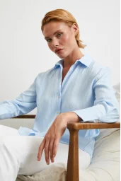 Parallel Striped Shirt Blue