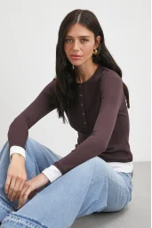 Garnili Çıtçıtlı Bluz Bordo