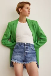 Blue Denim Skirt Shorts
