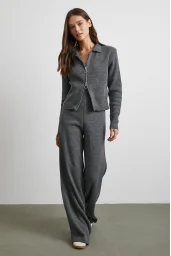 Çift Fermuarlı Hırka Takım Gri