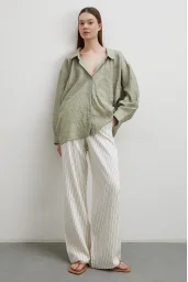 Oversize Crinkled Shirt Khaki