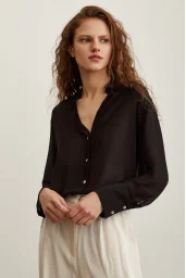 Chiffon Shirt Black