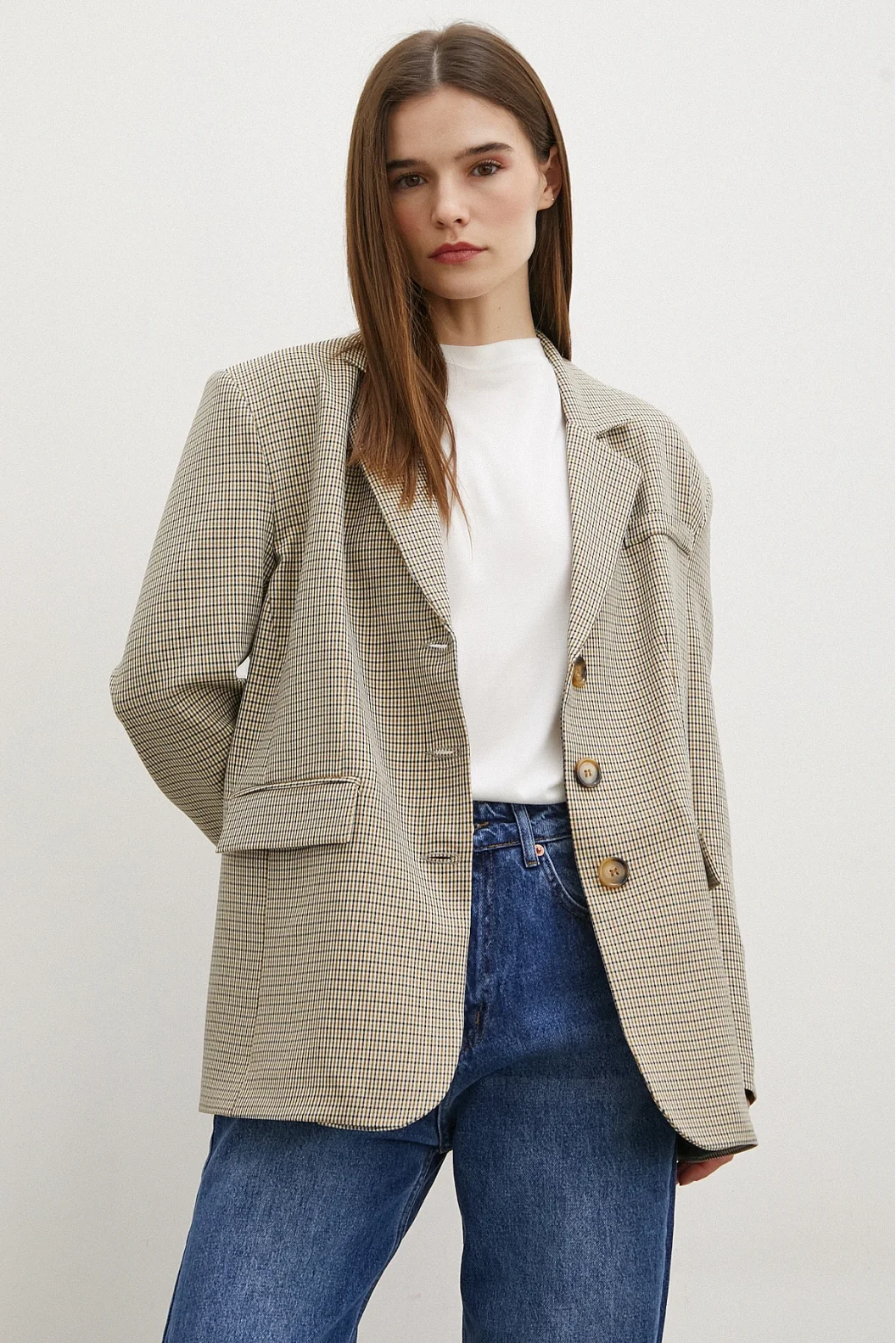 Glencheck Blazer Jacket Braun
