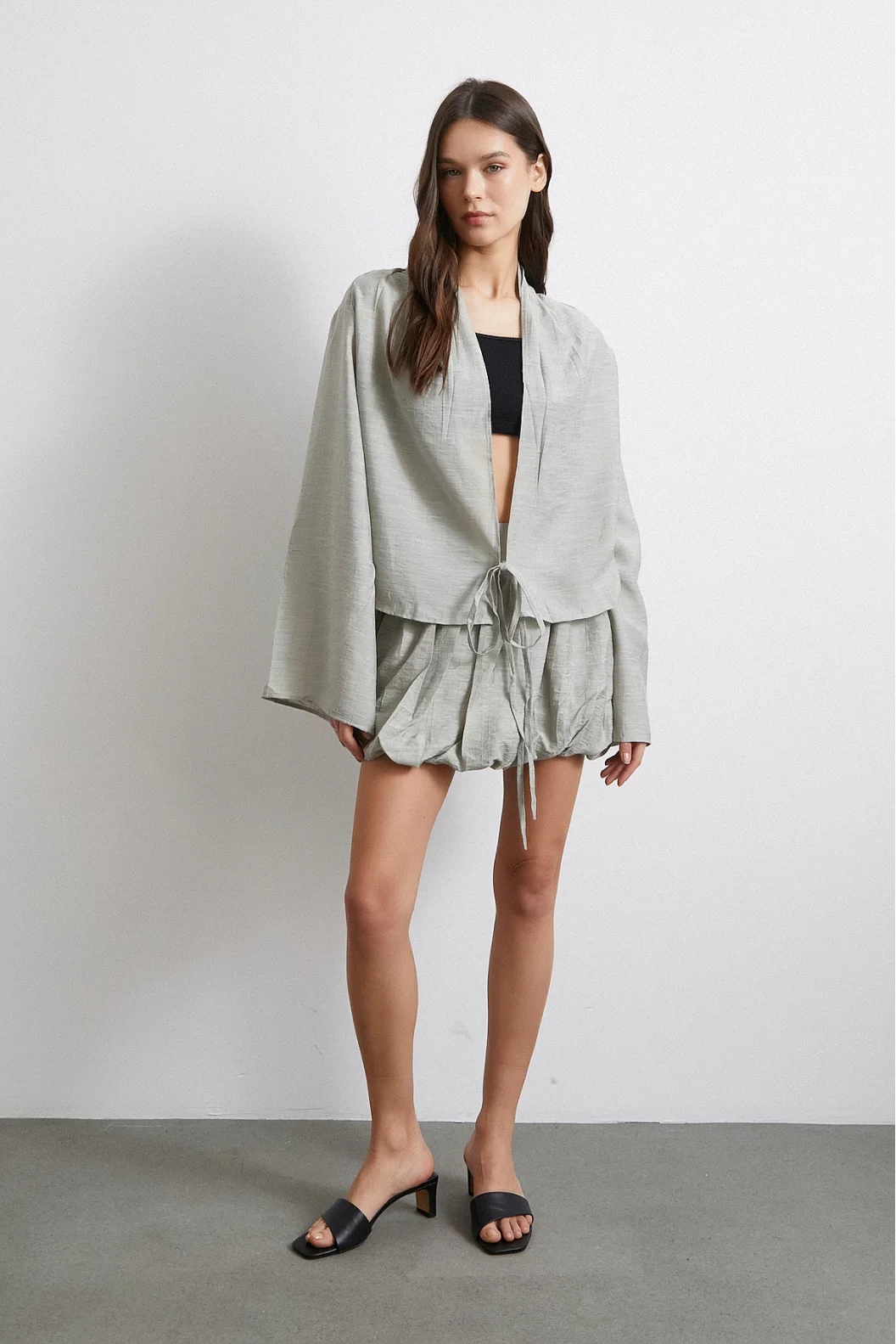 Lined Balloon Skirt Stone