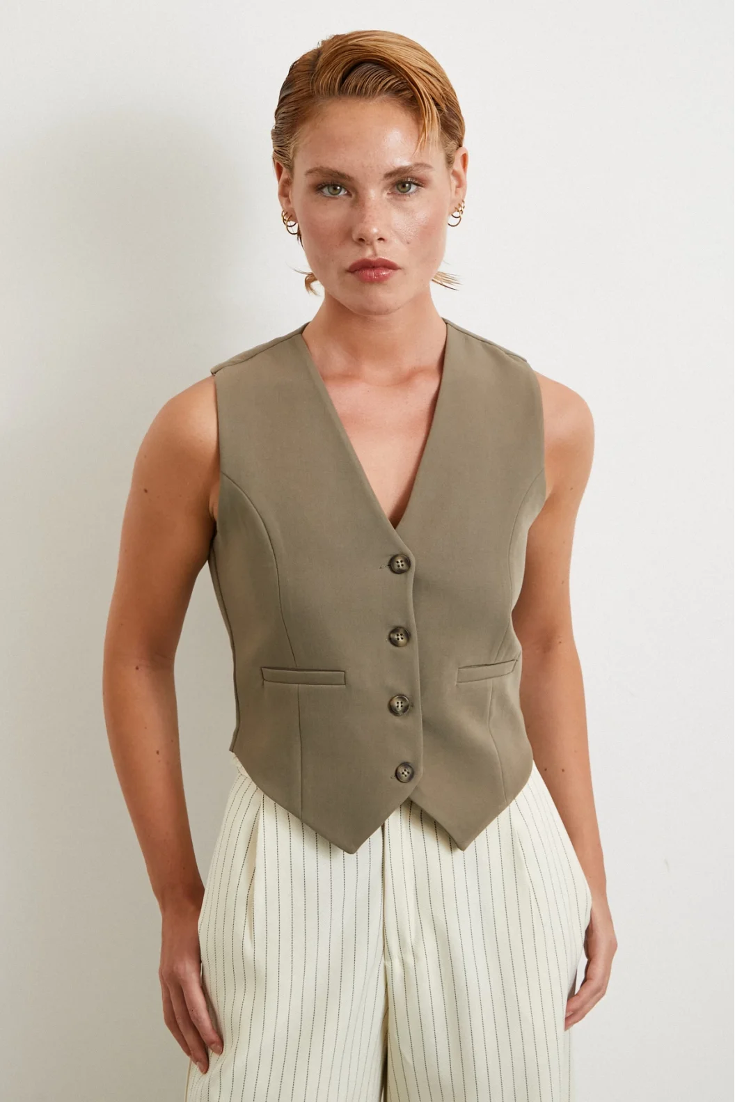 Astarlı Kuplu Yelek Haki