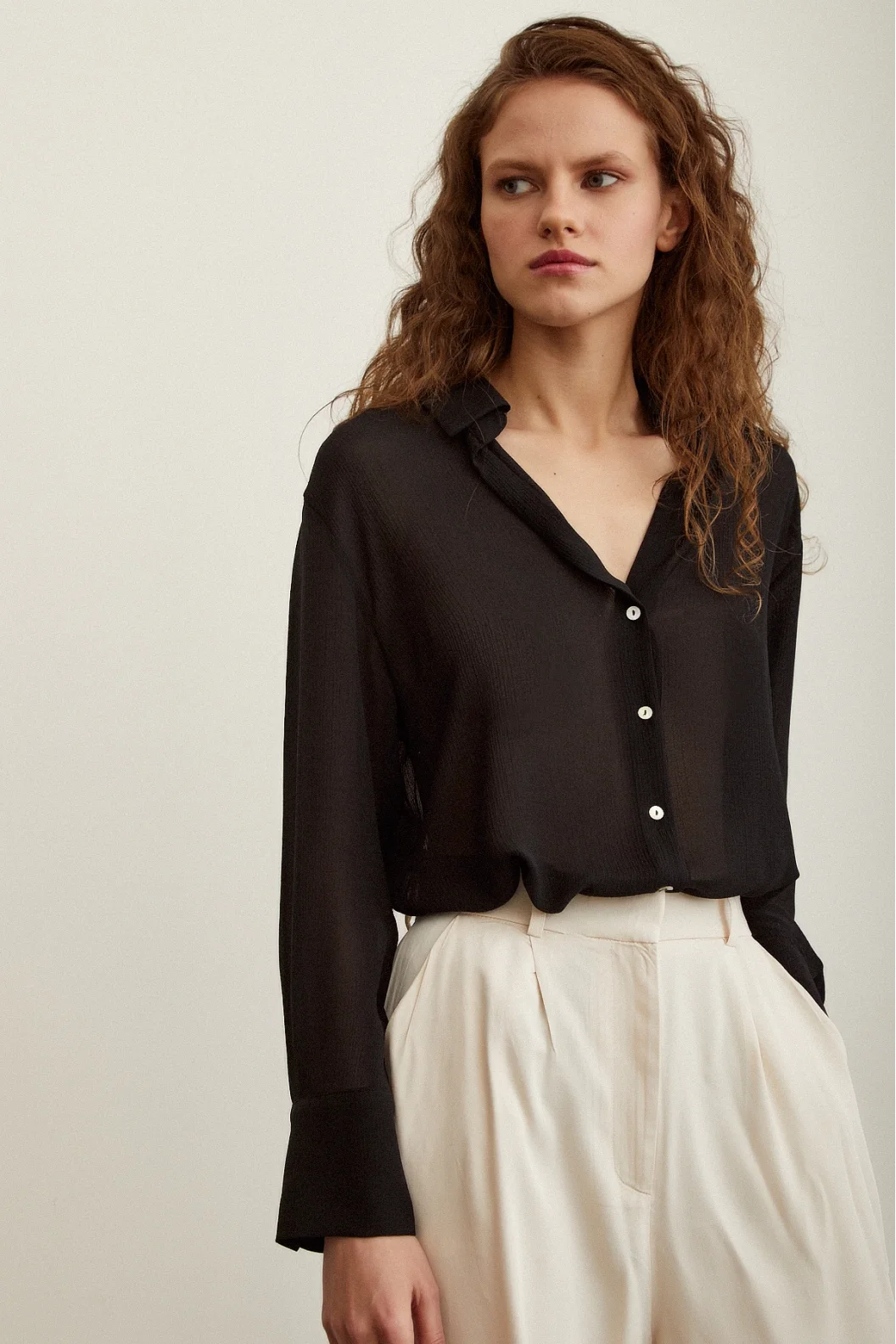 Chiffon Shirt Black