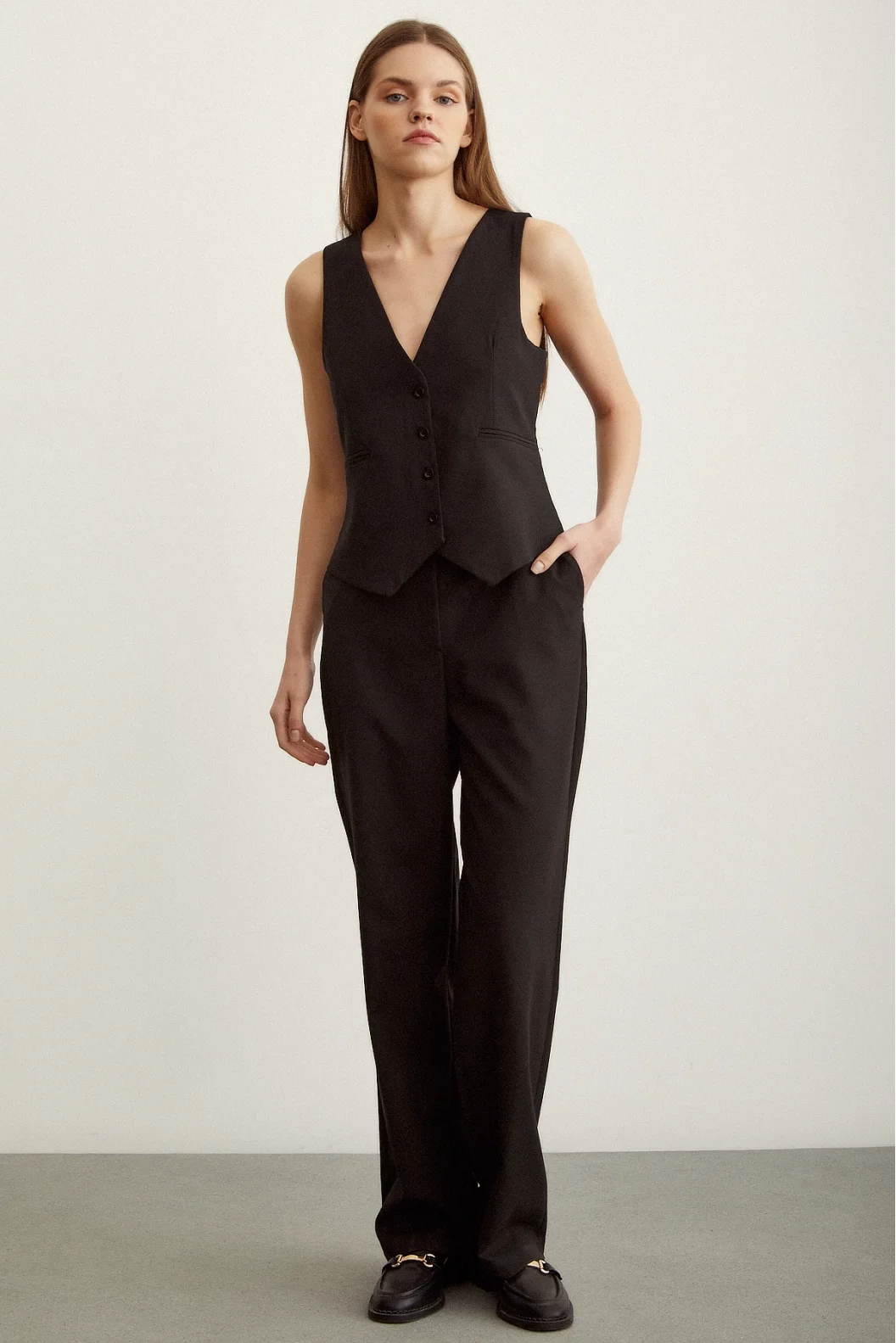 Classic Flared Leg Pants Black
