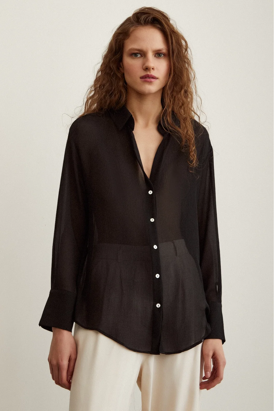 Chiffon Shirt Black