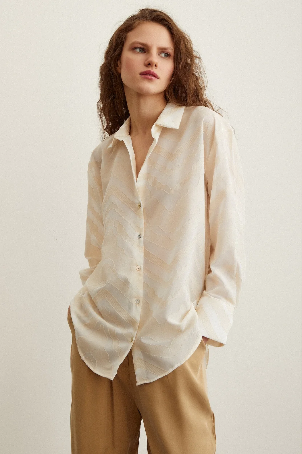Viskose Flammhemd Creme