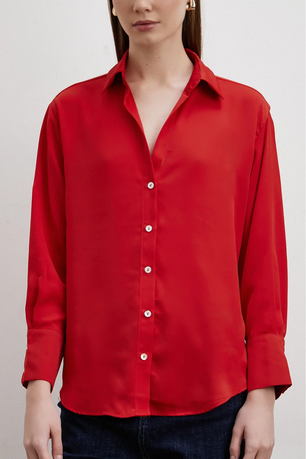 Cupra Satin Shirt in Red
