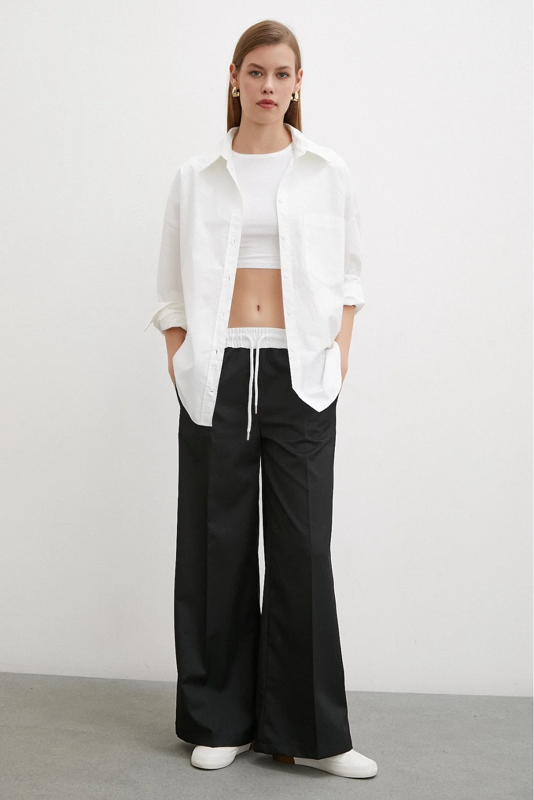 Taille élastique avec pantalon garni noir