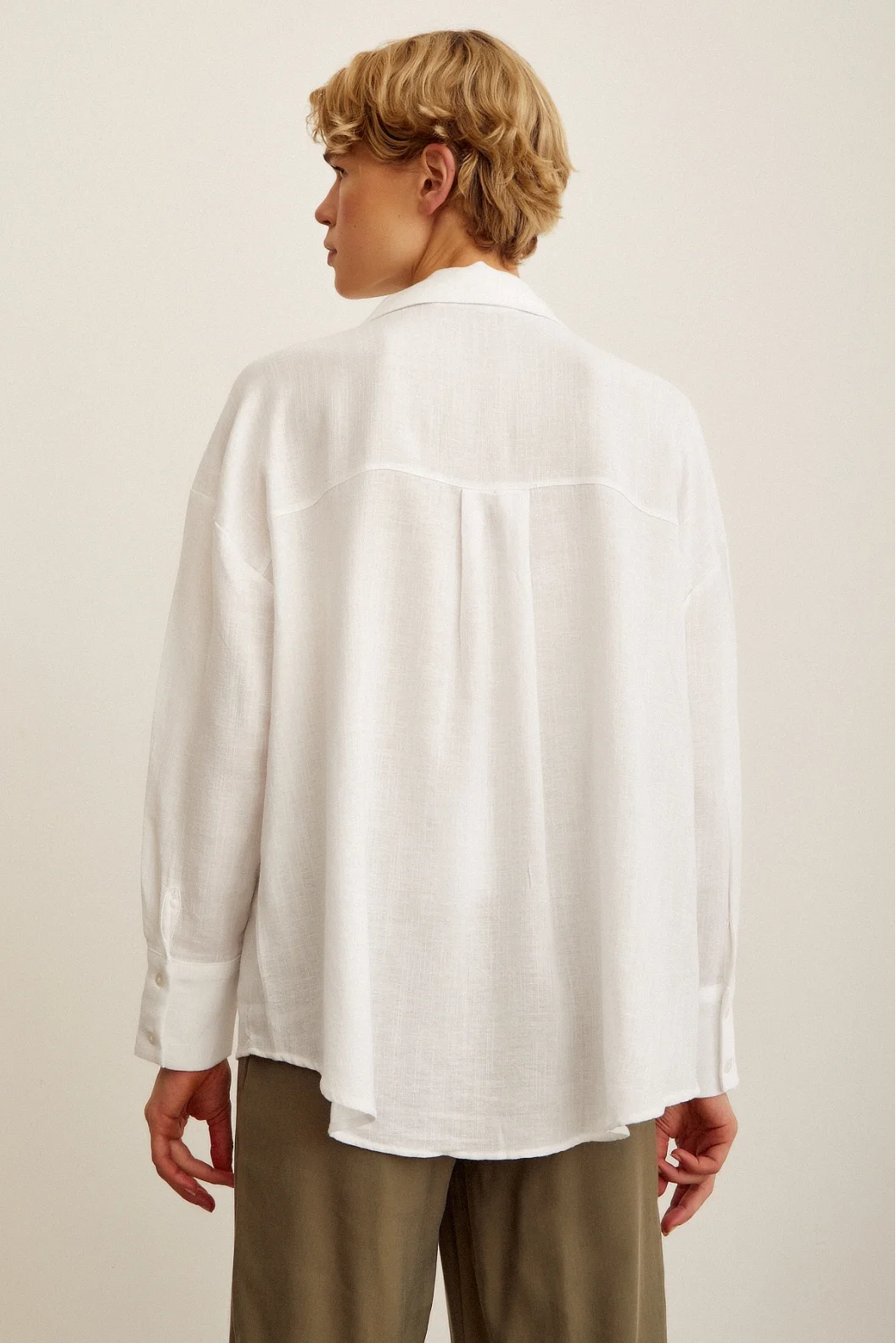 Robalı Oversize Shirt White
