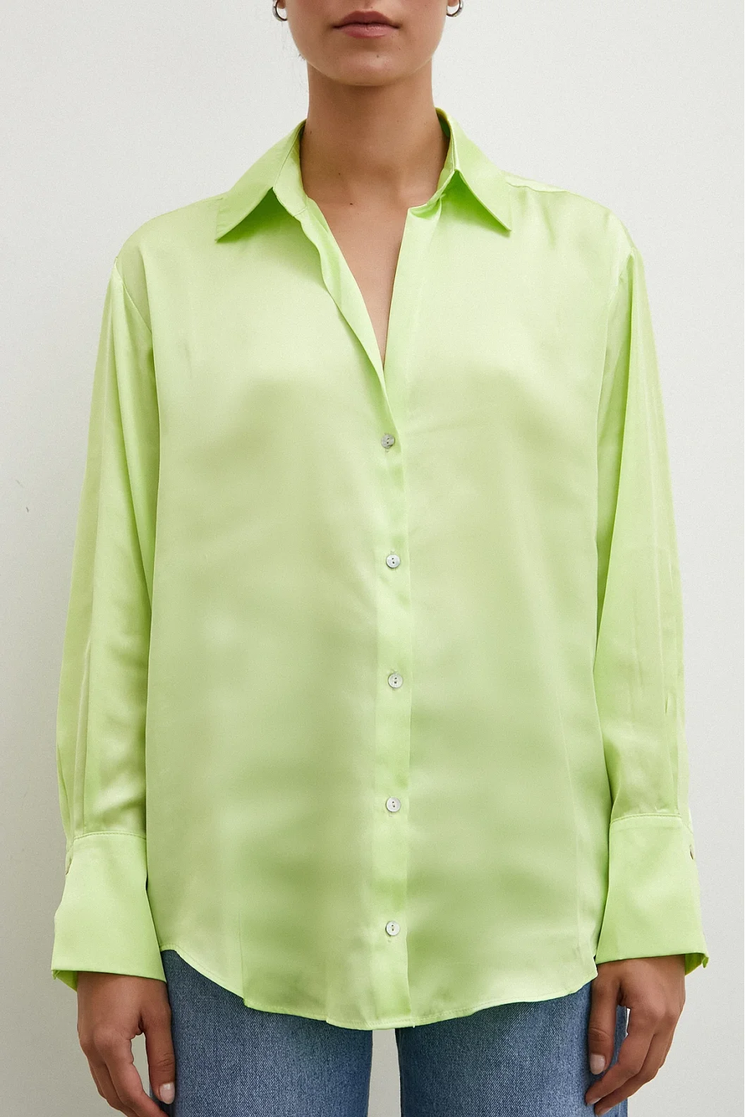 Basic Satin Bluse Gelb