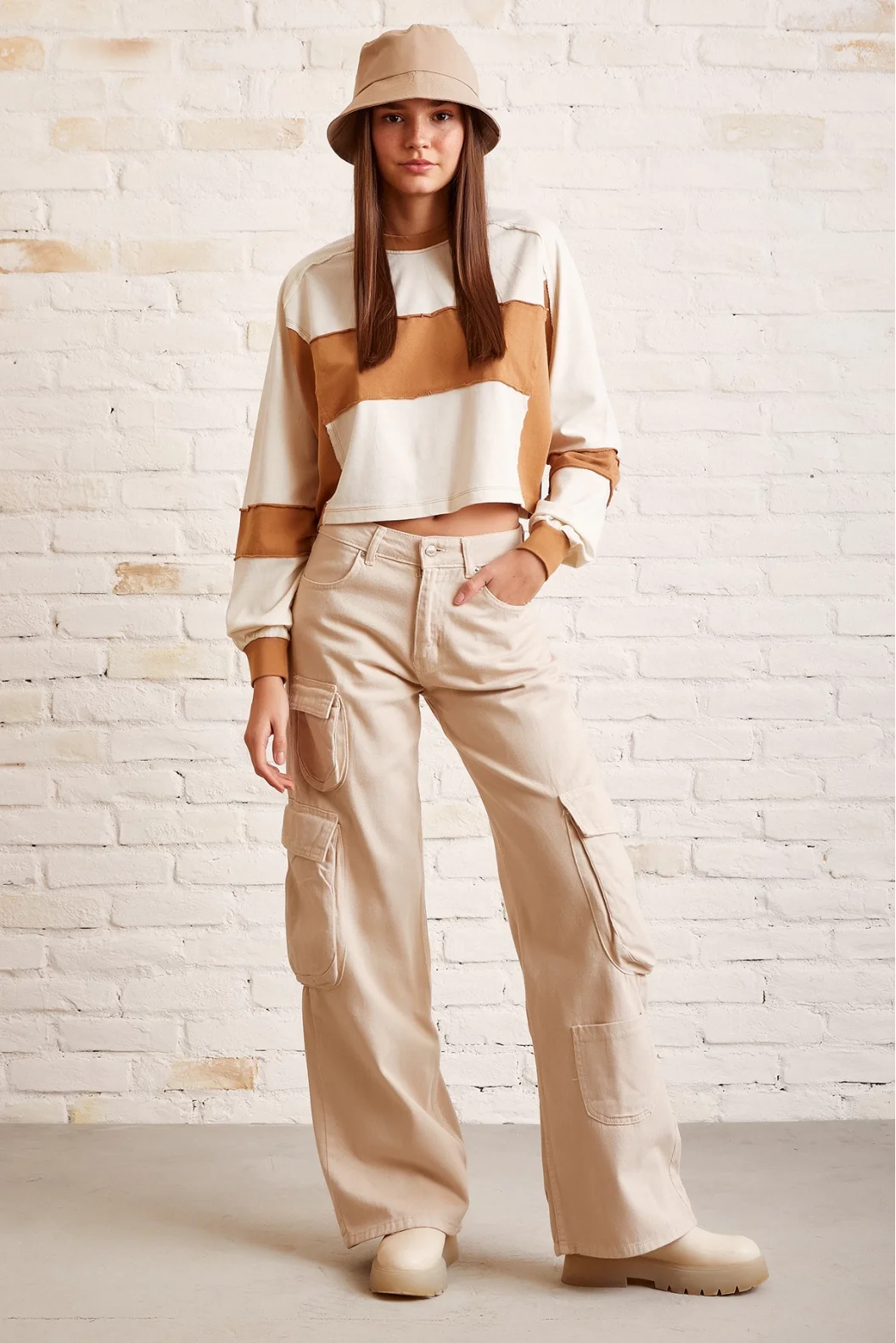Double Color Oversize Sweatshirt White
