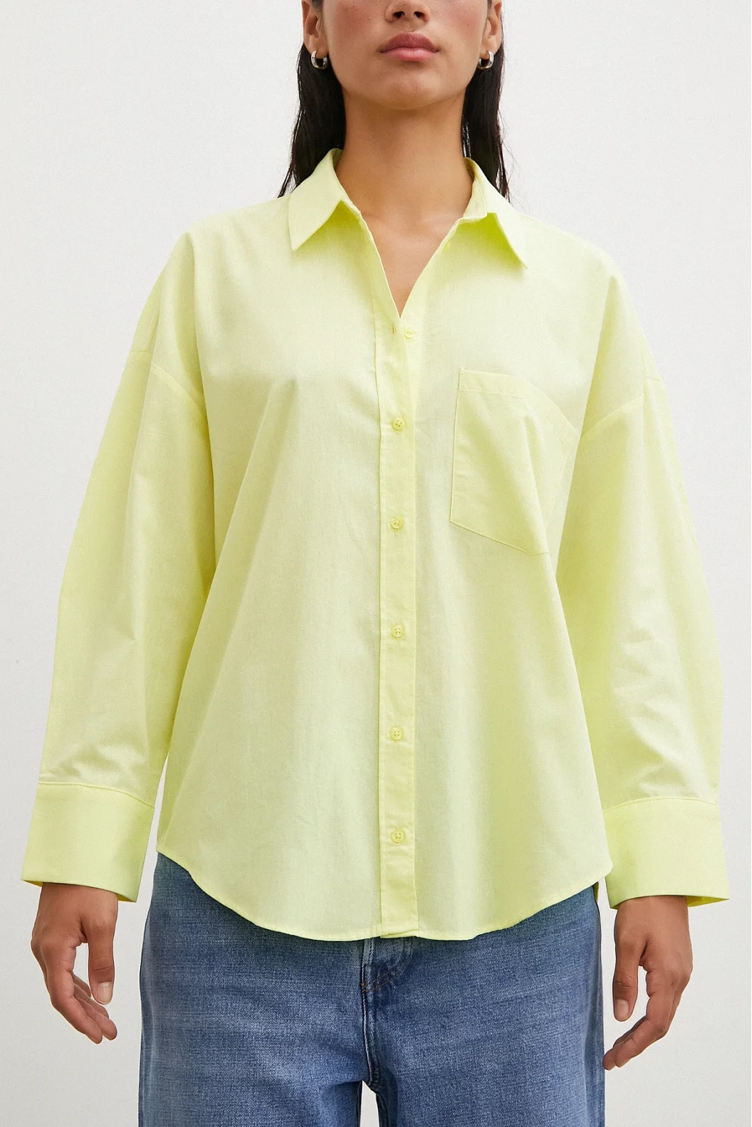 Regular Fit Poplin Hemd Gelb