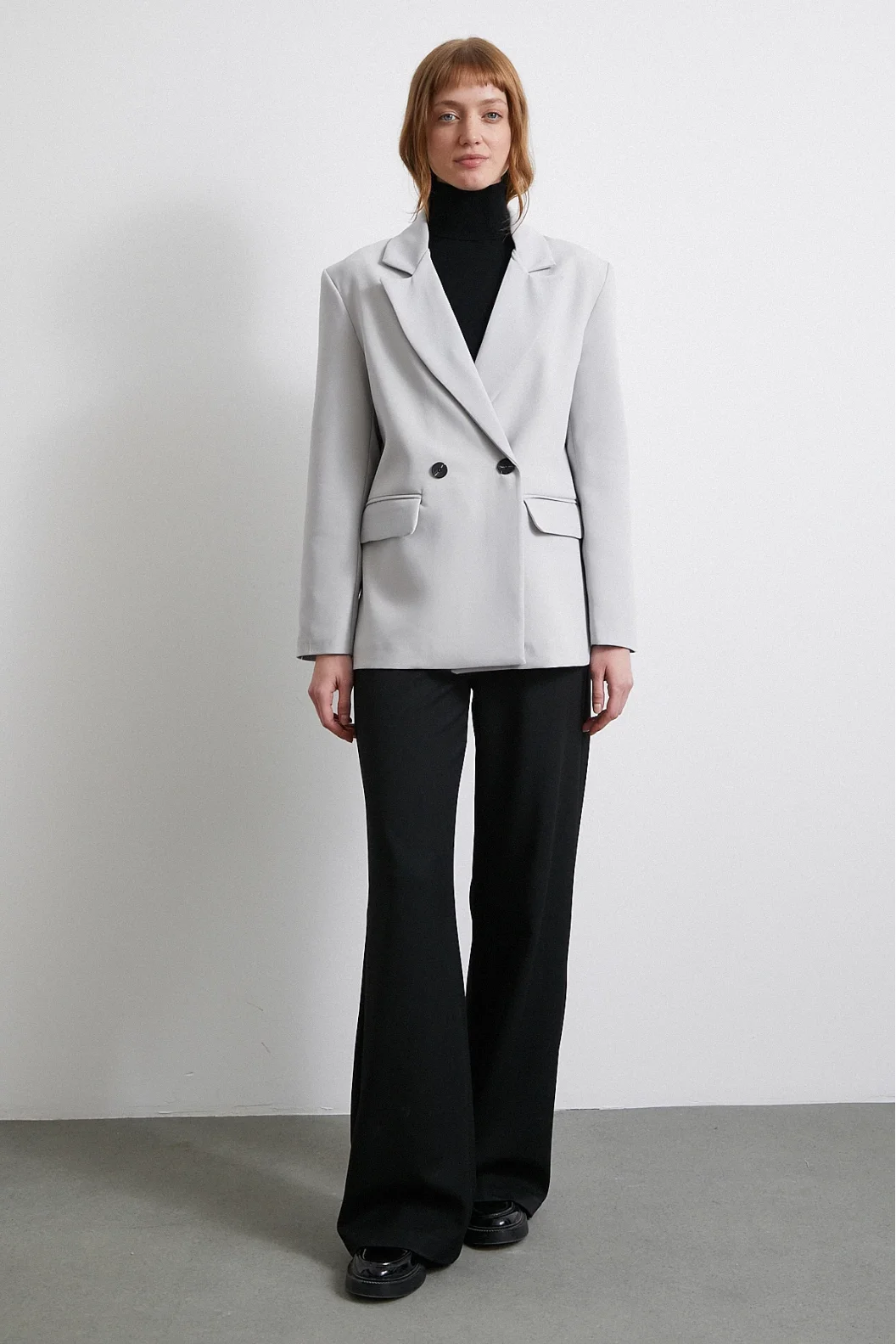 Klassische Poliviskon Jacke Grau