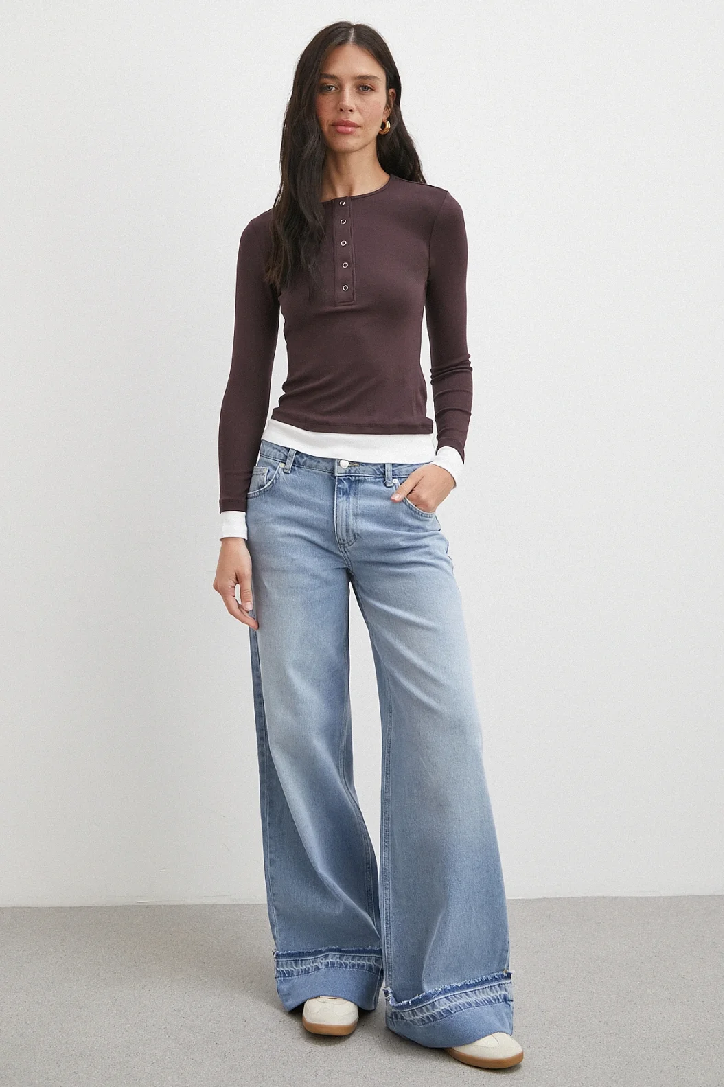 Garnili Çıtçıtlı Bluz Bordo