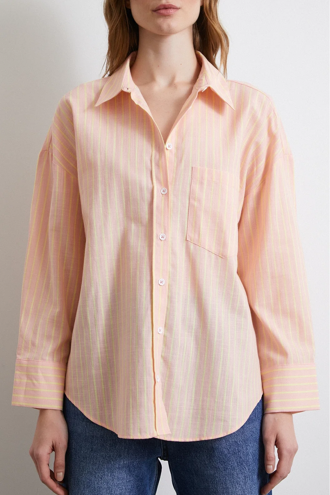 Striped Shirt Powder Pink